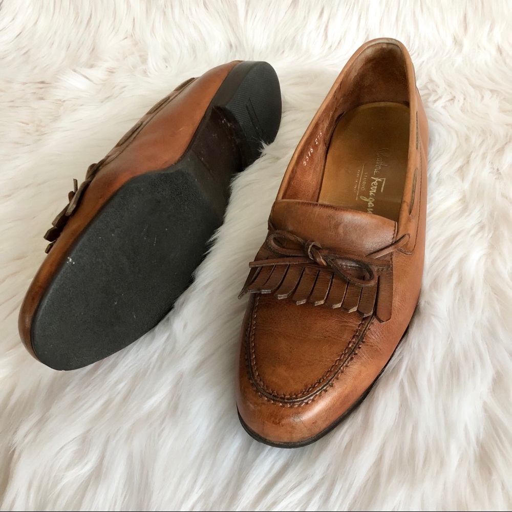 Salvatore Ferragamo Leather Moccasins Brown 13B